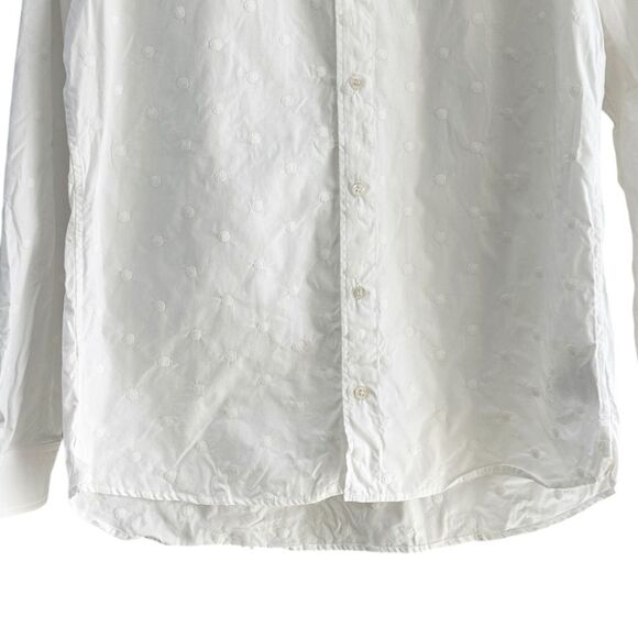 Erdem Stephen Embroidered Dots Long Sleeve Shirt White Medium - Picture 8 of 13